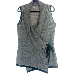 Drape  Knit sleeveless vest  Black/Gray/Short Sleeve Wrap Jacket Shawl Tristan